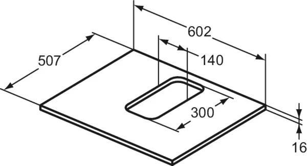 Waschtischplatte i.life B mittiger Ausschnitt für ein Wand-Waschtisch 602x507x18mm Weiß matt Waschtischplatte i.life B mittiger Ausschnitt für ein Wand-Waschtisch 602x507x18mm Weiß matt