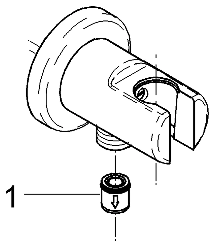 Wandanschlussbogen Relexa 28679, Außengewinde, mit Wandbrausehalter, eigensicher, chrom