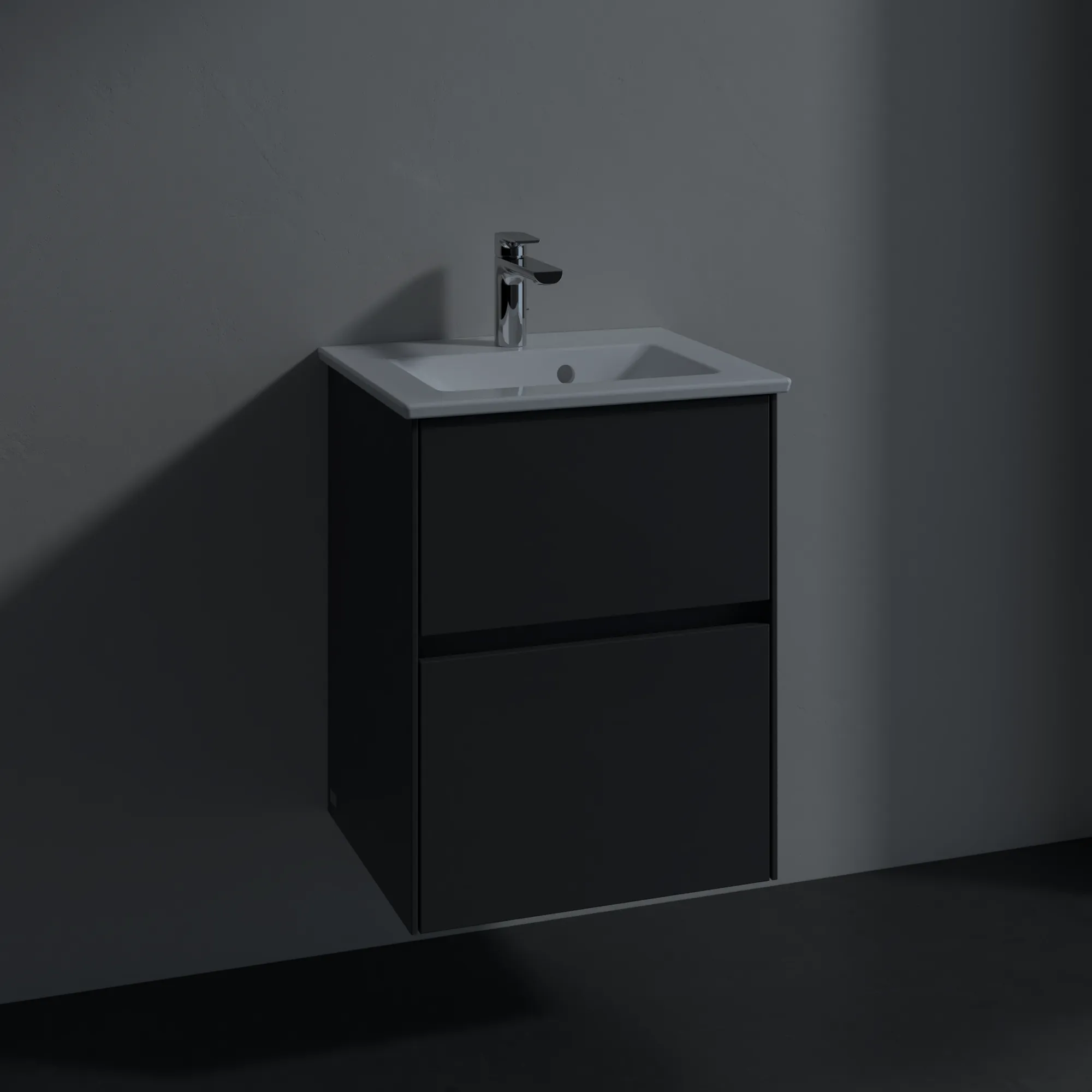 Villeroy & Boch Waschtischunterschrank „Collaro“ 472 × 610 × 404 mm Glossy Grey, ohne Beleuchtung, für Becken mittig Villeroy & Boch Waschtischunterschrank „Collaro“ 472 × 610 × 404 mm Glossy Grey, ohne Beleuchtung, für Becken mittig