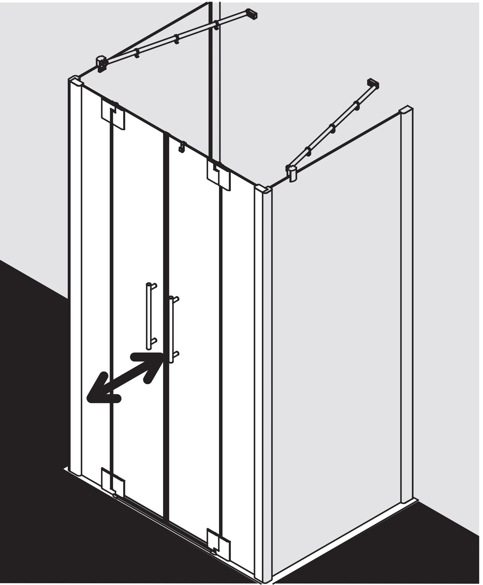 PASA XP PXPTF Pendeltür mit Festfeldern, für Nische und Ecke, Höhe 1850 mm, Wanneneinbaumaß 1450-1510 / 1475-1535 mm, Breitenverstellmaß 1450-1510 mm, Glasaußenkante 1450-1510 mm, Farbe Silber Mattglanz, Glas ESG Klar PASA XP PXPTF Pendeltür mit Festfeldern, für Nische und Ecke, Höhe 1850 mm, Wanneneinbaumaß 1450-1510 / 1475-1535 mm, Breitenverstellmaß 1450-1510 mm, Glasaußenkante 1450-1510 mm, Farbe Silber Mattglanz, Glas ESG Klar