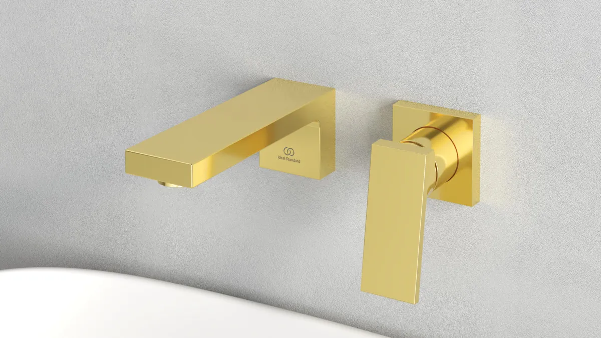 Ideal Standard Wand-Waschischarmatur Extra Ausladung 160mm Brushed Gold