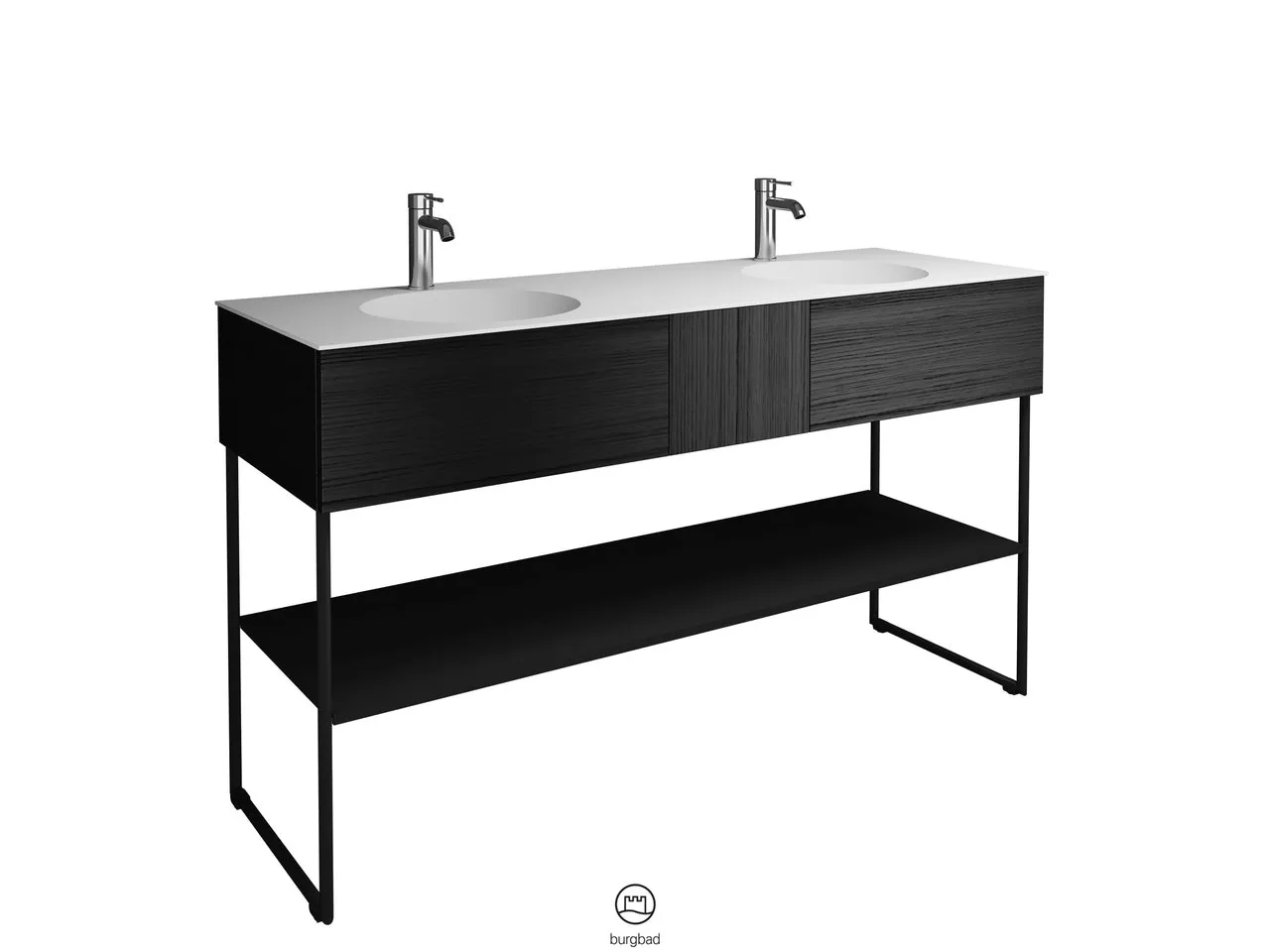 burgbad Coco HGL Mineralguss-Waschtisch inkl. Waschtischunterschrank, 505x1506x870mm burgbad Coco HGL Mineralguss-Waschtisch inkl. Waschtischunterschrank, 505x1506x870mm