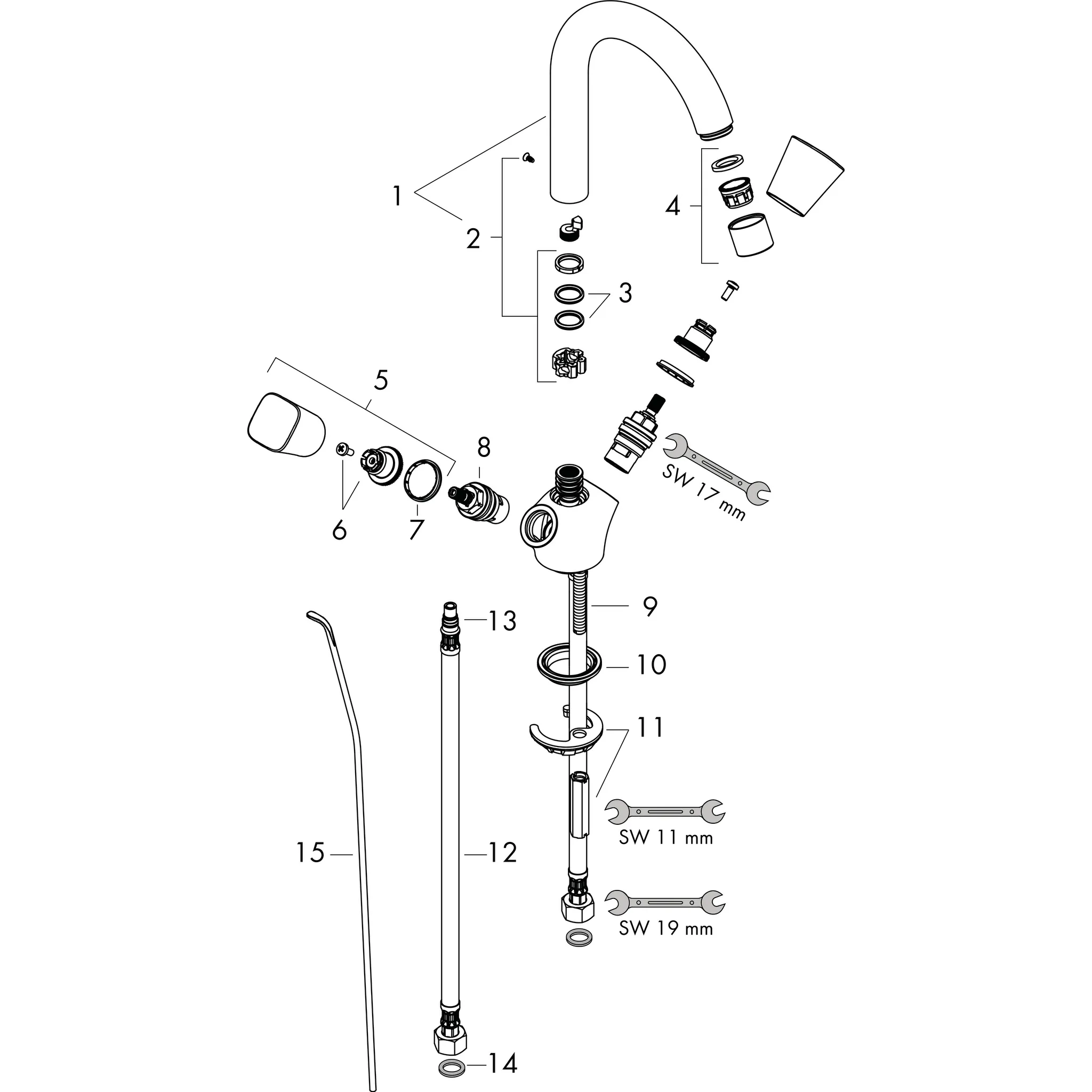 Hansgrohe Logis 2-Griff Waschtischarmatur 150 mit Zugstangen-Ablaufgarnitur, Chrom