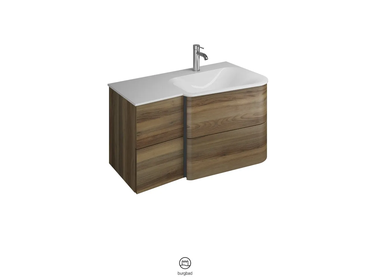 burgbad Badmöbelset „Badu“ Griffleiste, Anthrazit eloxiert, in Frassino Dekor burgbad Badmöbelset „Badu“ Griffleiste, Anthrazit eloxiert, in Frassino Dekor