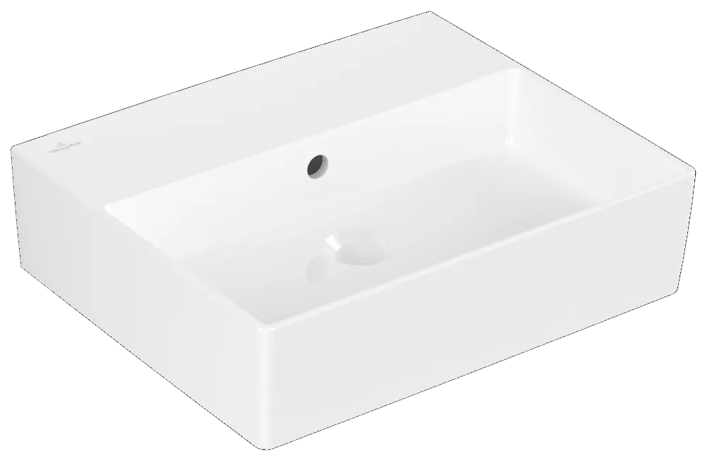 Villeroy & Boch Wandwaschtisch aus TitanCeram „Memento 2.0“ 500 × 420 × 140 mm, ohne Hahnlochbohrung in Weiß Alpin
