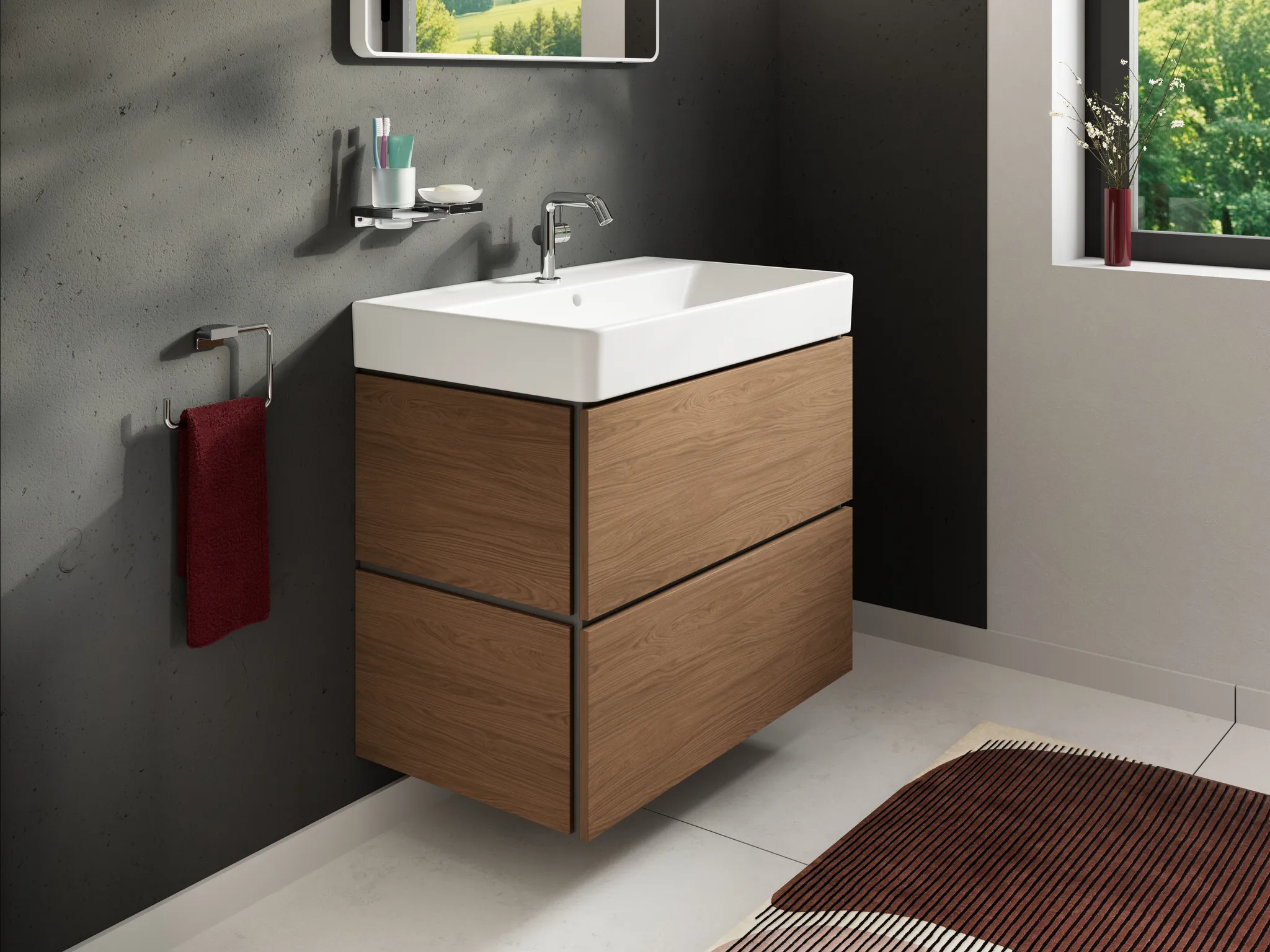 Hansgrohe Tecturis S Einhebel-Waschtischmischer 110 Fine CoolStart EcoSmart+ ohne Ablaufgarnitur, Chrom