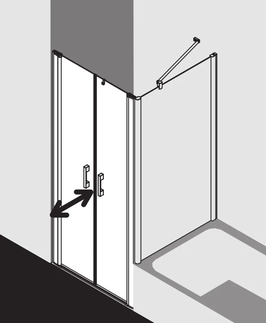 Kermi Duschdesign Pendeltür für Nische und Ecke „PEGA“ für Ecke / Nische Glas SR Opaco, Profile Silber Hochglanz, BV: 990 - 1040 mm GAK: 990 - 1015 mm WE: 990 - 1040 mm H: 2000 mm Kermi Duschdesign Pendeltür für Nische und Ecke „PEGA“ für Ecke / Nische Glas SR Opaco, Profile Silber Hochglanz, BV: 990 - 1040 mm GAK: 990 - 1015 mm WE: 990 - 1040 mm H: 2000 mm