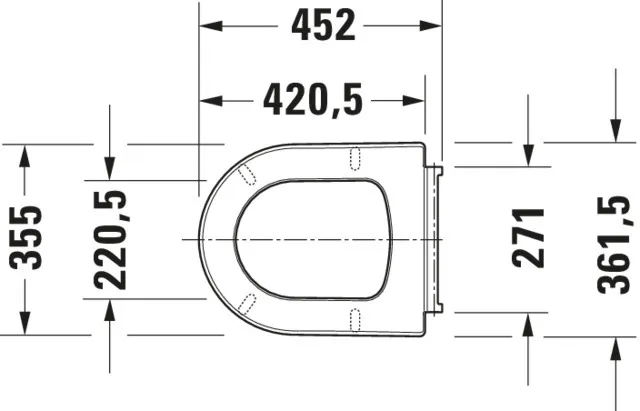 Duravit WC-Sitz „ME by Starck“ 37,4 × 45,8 × 5,6 cm in Weiß Hochglanz, Scharniere Edelstahl