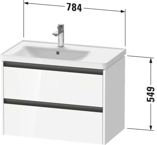 Duravit Waschtischunterschrank wandhängend „Ketho.2“ 78,4 × 54,9 × 45,5 cm in Taupe Supermatt