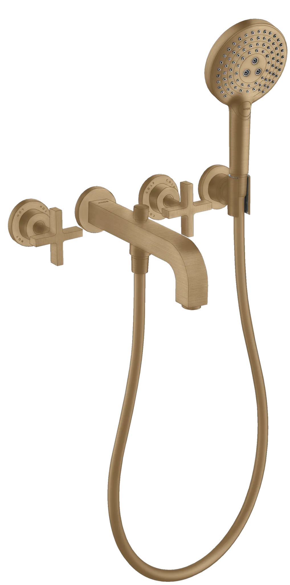 Hansgrohe AXOR Citterio 3-Loch Wannenarmatur Brushed Bronze, Ausladung 222 mm, Wandmontage Hansgrohe AXOR Citterio 3-Loch Wannenarmatur Brushed Bronze, Ausladung 222 mm, Wandmontage