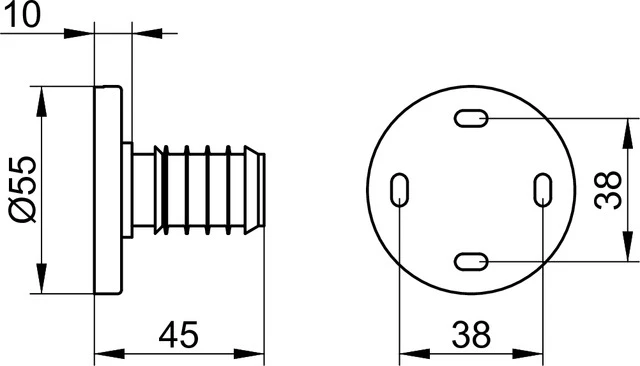 Plan 14935170000 Wandbefestigung mit Blende silber-elox./schwarzgrau