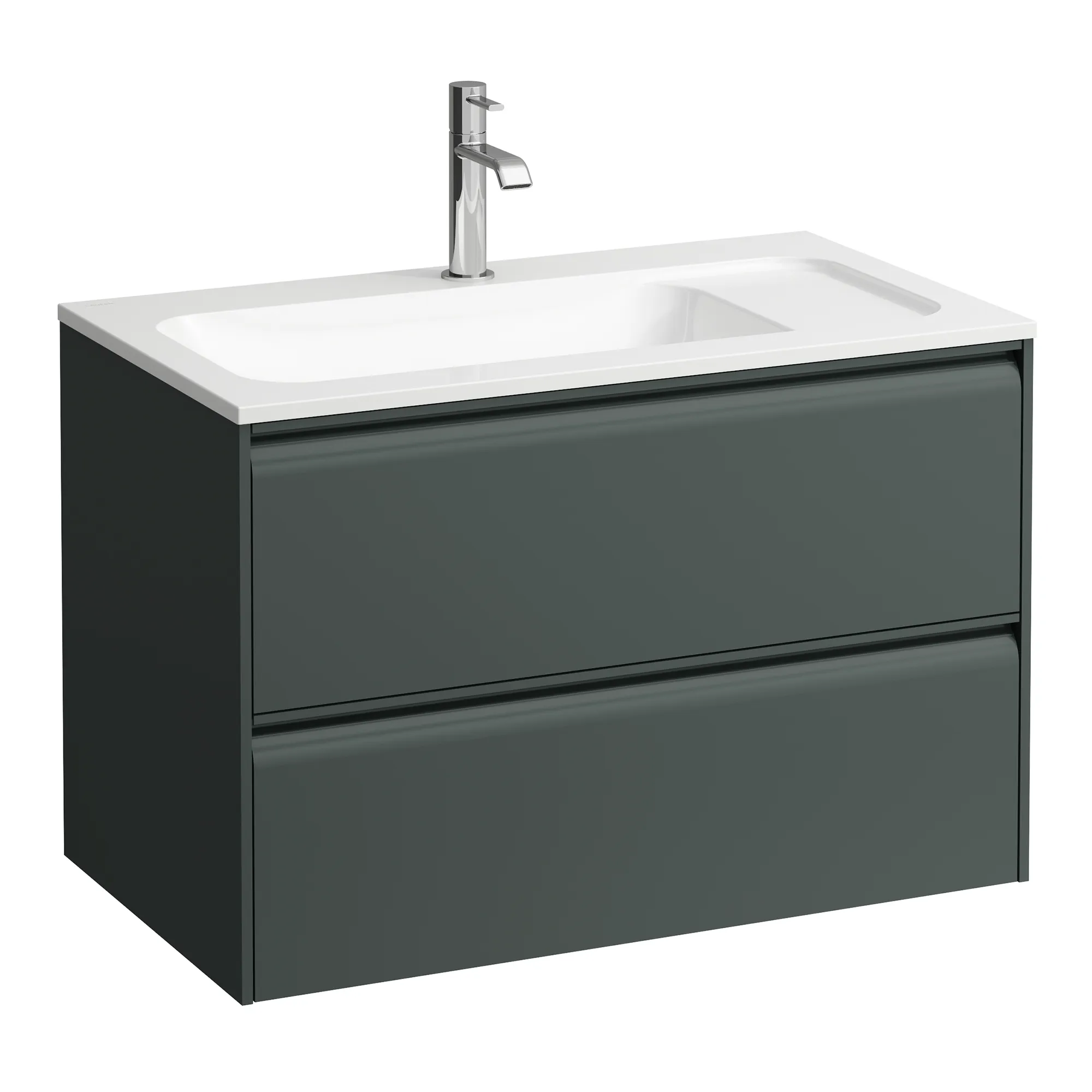 Waschtischunterbau, MEDA, 442x772x504, mit 2 Schubladen, 1 Ordnungssystem, integrierte Griffleiste, Vollauszug und Soft-Close, für Möbelwaschtisch