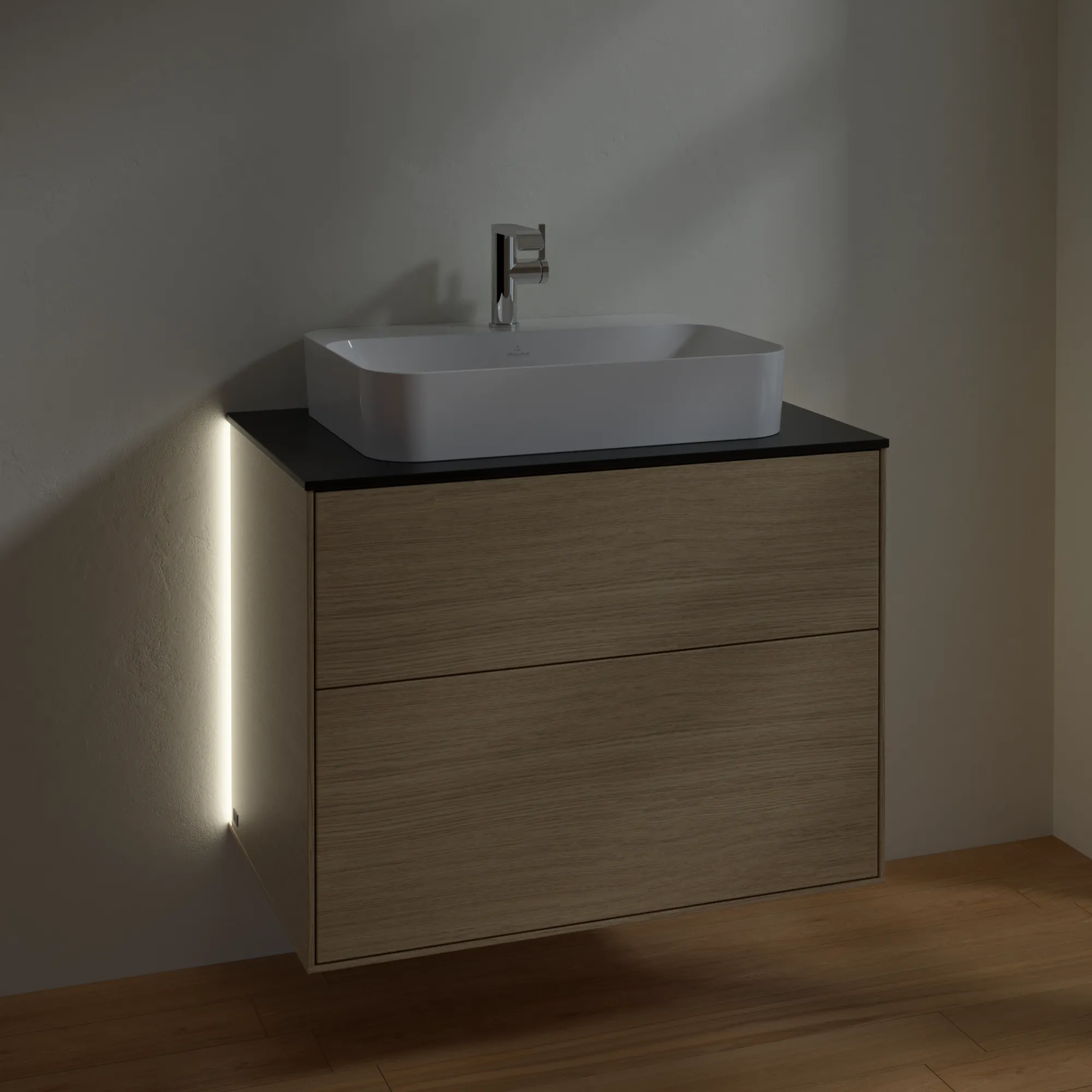 Villeroy & Boch Finion Waschbeckenunterschrank G34, 800 x 603 x 501 mm, mit Beleuchtung, 2 Auszüge Villeroy & Boch Finion Waschbeckenunterschrank G34, 800 x 603 x 501 mm, mit Beleuchtung, 2 Auszüge