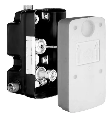 Unterputz-Masterbox WBD-SC-T, Mischwasser, Thermostat, Masterbox, 2 Vorfilter, 2 RFV, 2x G 1/2 IG, G 1/2 IG, B 125 mm x H 246 mm x T 158 mm