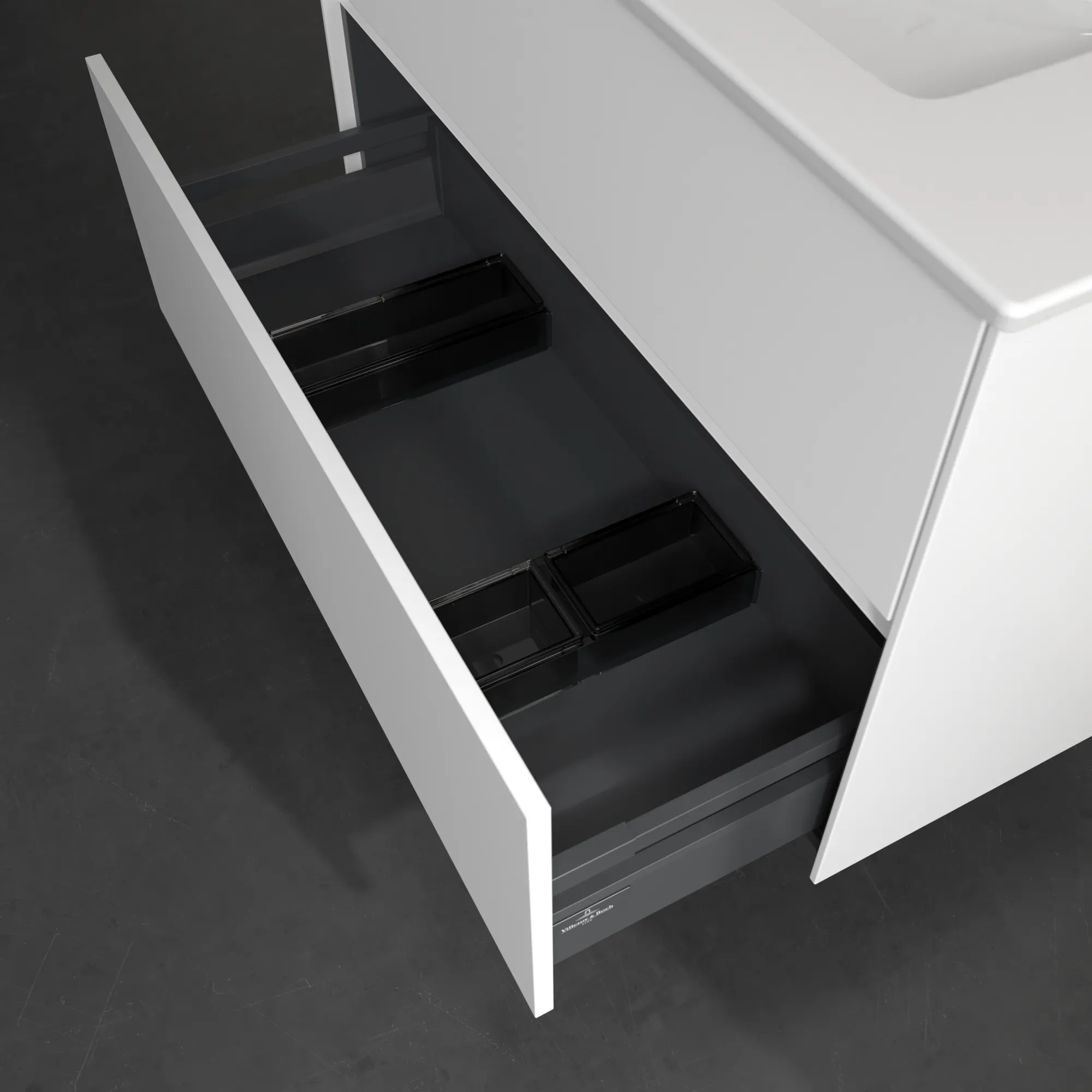 Villeroy & Boch Waschtischunterschrank „Collaro“ 961 × 610 × 480 mm Weiß Matt, ohne Beleuchtung, für Becken mittig