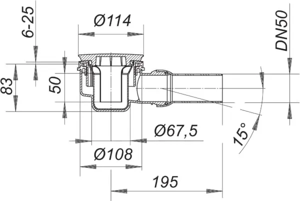 Duschwannenablauf ORIO, Haube schwarz matt, DN 50