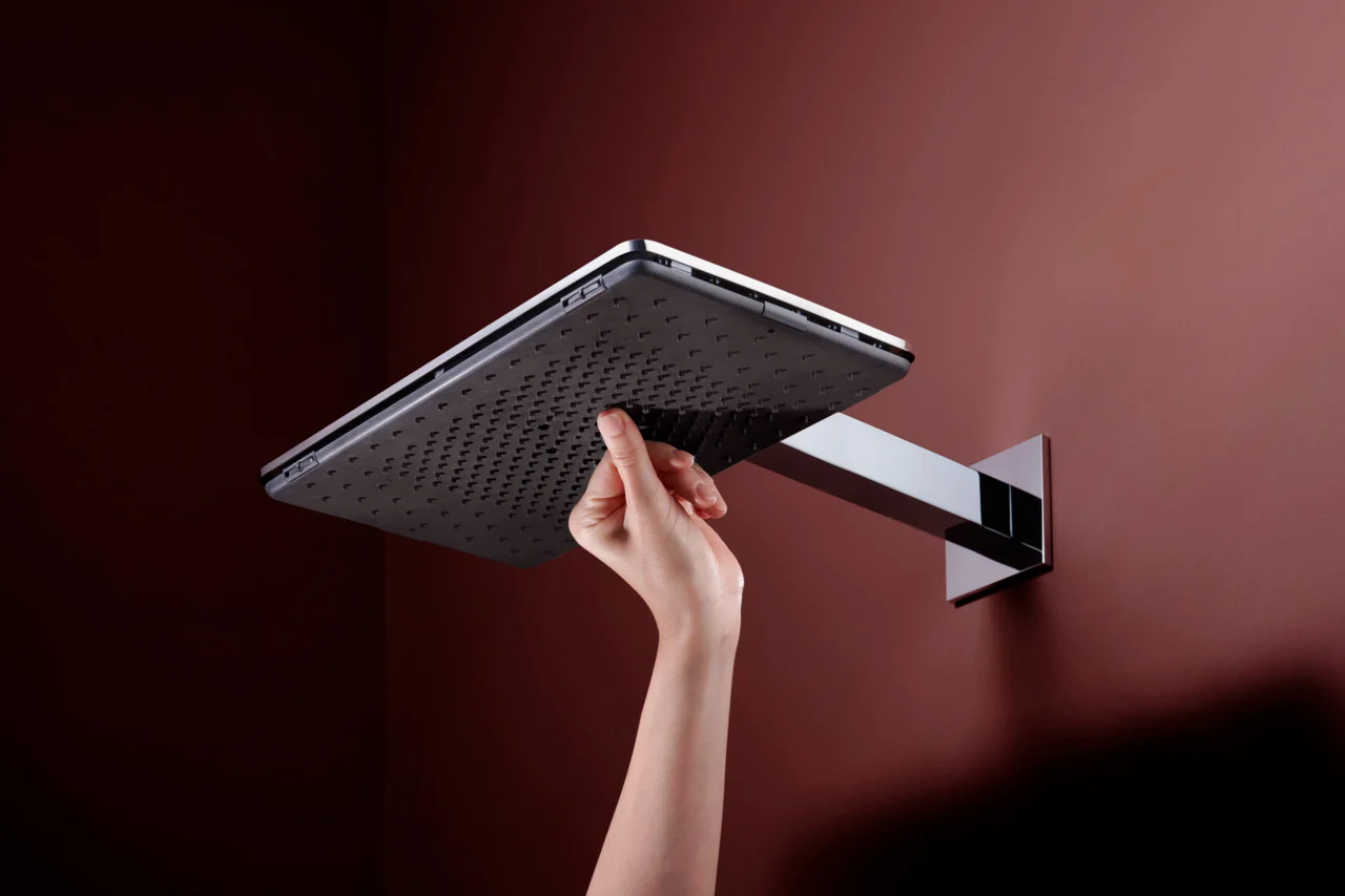 Hansgrohe Raindance Alive Q Kopfbrause, Chrom, 214 x 343 mm, verstellbarer Winkel, DropGuard, RainAir oder PowderRain Strahlart
