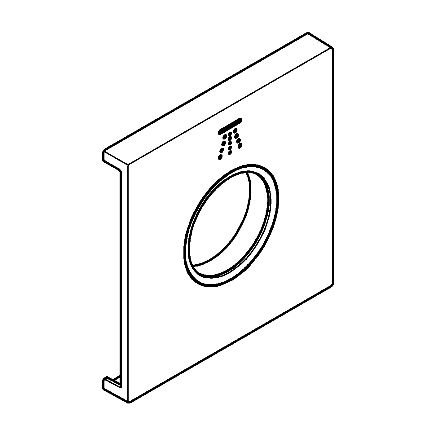 Metallplatte Grohtherm Aqua Tiles 106889, Symbol Kopfbrause 3, für Grohtherm Aqua Tiles Unterputz-Thermostate, chrom