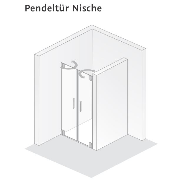 HSK Pendeltür „K2“ Glas Klar hell,