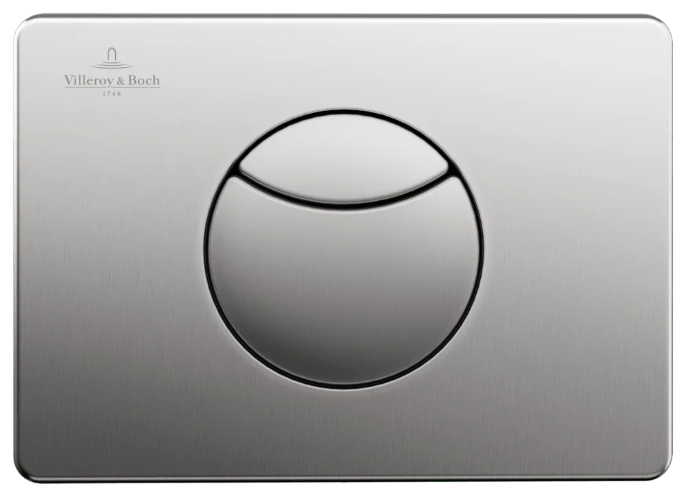 Villeroy & Boch ViConnect WC-Betätigungsplatte Edelstahl matt, 205 x 145 x 32 mm, 2-Mengen-Spülung