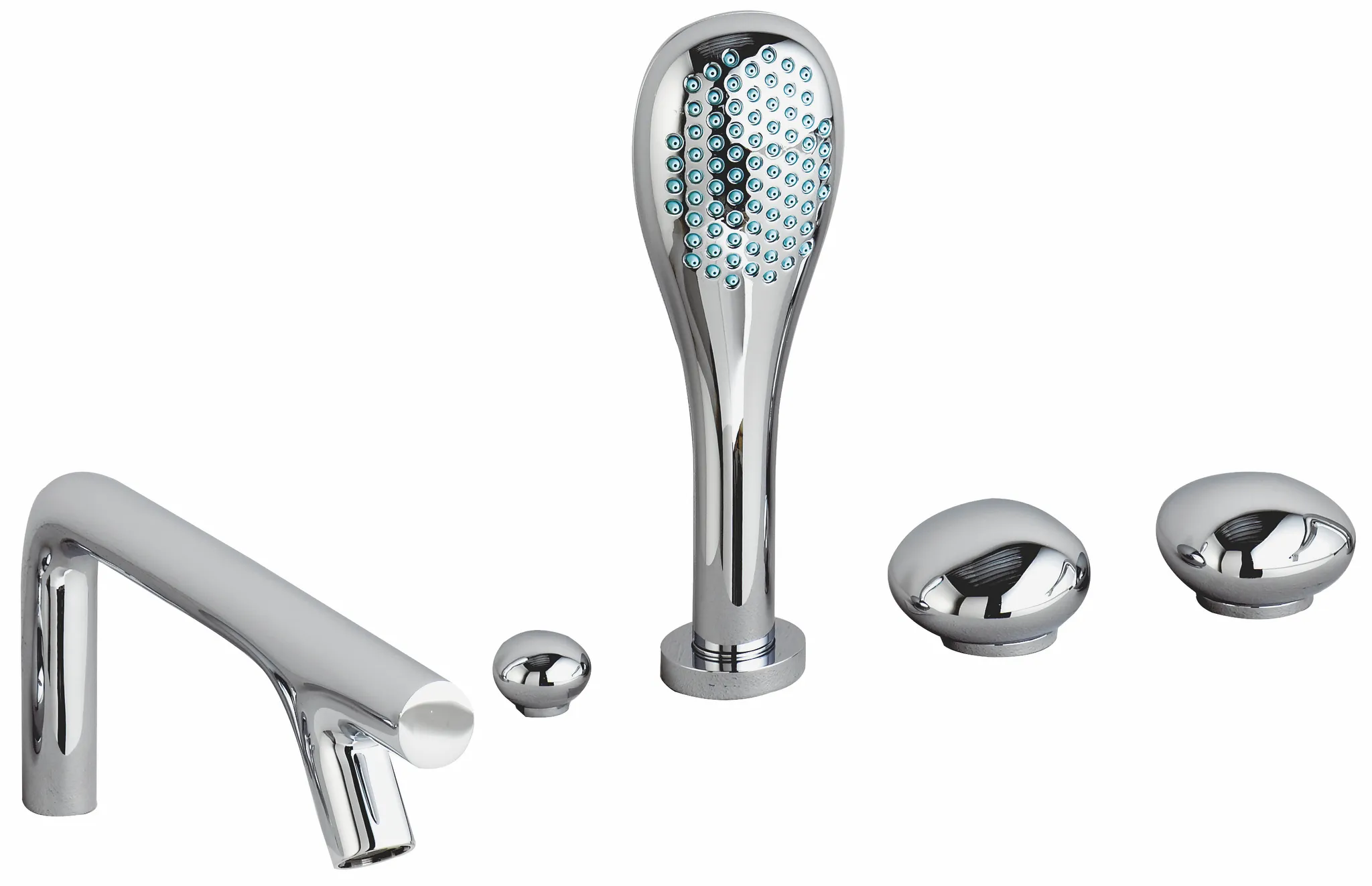 Istanbul Zweigriff-Wannenfüll- und Brausearmatur Wannenrandmontage Chrom