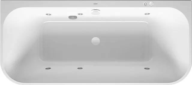 Duravit Whirlwanne „Happy D.2 Plus“ vorwand rechteck 1800 × 800 mm, mittig mit Jet-System, in Weiß Duravit Whirlwanne „Happy D.2 Plus“ vorwand rechteck 1800 × 800 mm, mittig mit Jet-System, in Weiß
