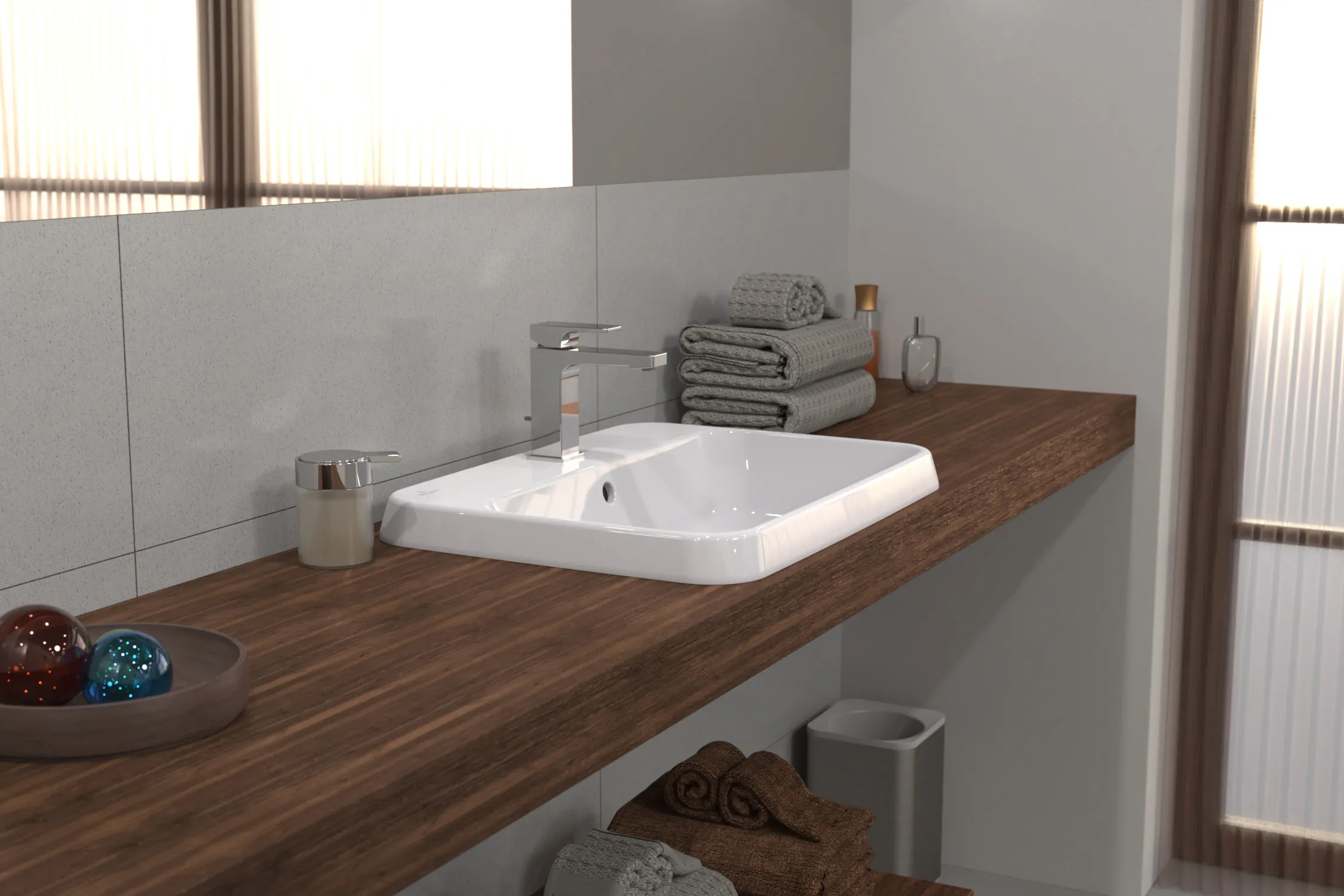 Villeroy & Boch Einbauwaschtisch „Architectura“ mit 1×1 Hahnlochbohrung, 600 × 450 × 170 mm, mit Hahnlochbohrung, Hahnlochposition mittig in Weiß Alpin Villeroy & Boch Einbauwaschtisch „Architectura“ mit 1×1 Hahnlochbohrung, 600 × 450 × 170 mm, mit Hahnlochbohrung, Hahnlochposition mittig in Weiß Alpin
