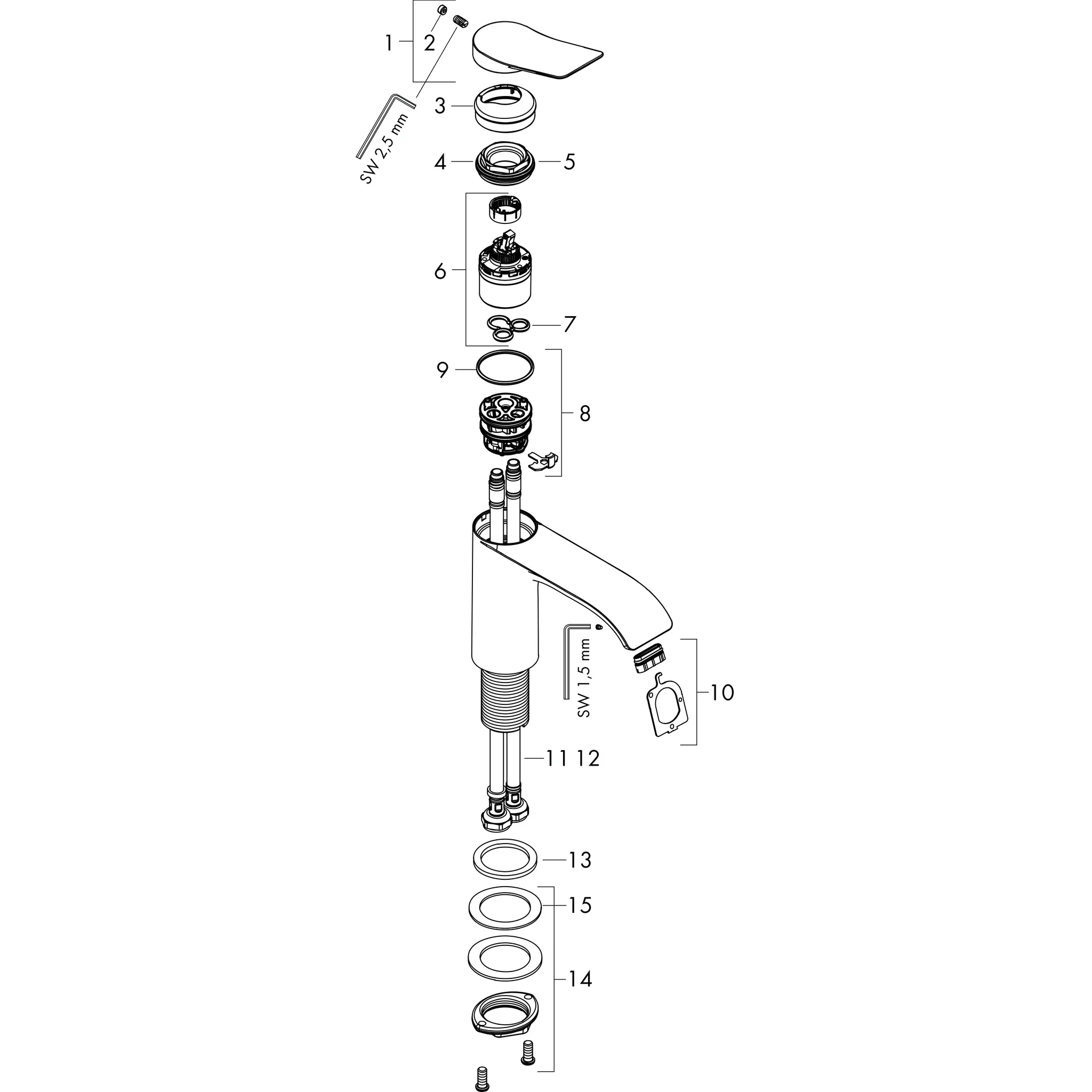 Hansgrohe Vivenis Einhebel-Waschtischmischer 250 CoolStart, Brushed Black Chrome, Ausladung 191 mm, Auslaufhöhe 251 mm Hansgrohe Vivenis Einhebel-Waschtischmischer 250 CoolStart, Brushed Black Chrome, Ausladung 191 mm, Auslaufhöhe 251 mm