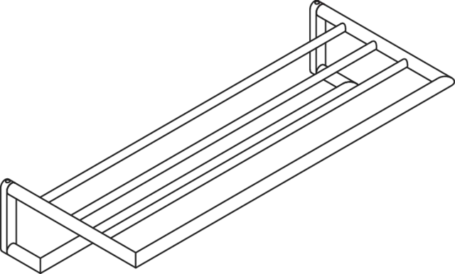 HEWI System 162 Badetuchablage m. Handtuchstange chrom 618mm breit