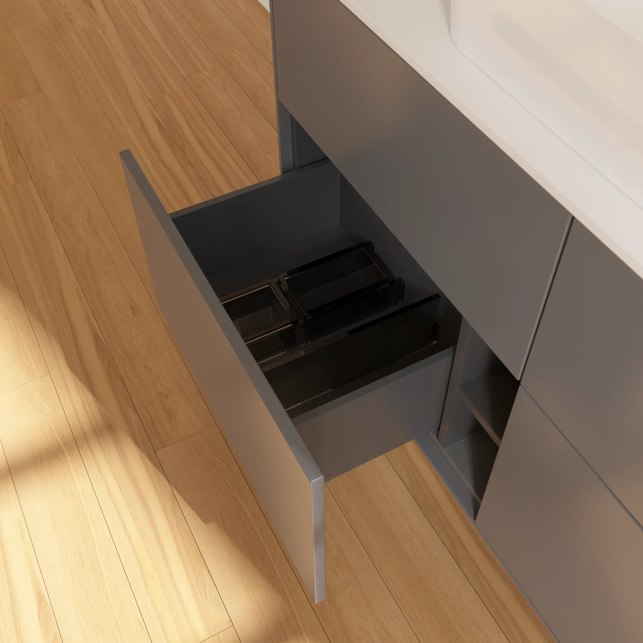 Villeroy & Boch Waschbeckenunterschrank Finion G13, 1200x603x501mm, anthrazit matt lackiert / glass white matt