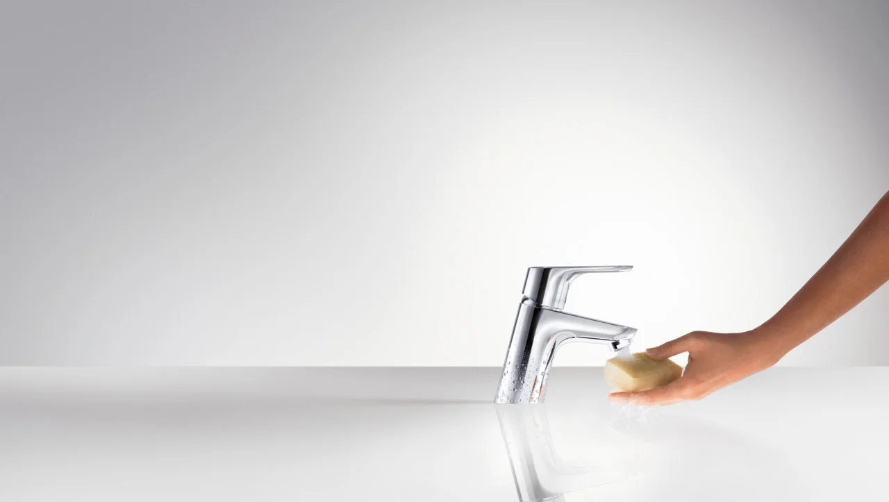 Hansgrohe Waschtischmischer Focus chrom, Einhebel, Ausladung 101 mm, Auslaufhöhe 53 mm, Keramikmischsystem, max. Durchfluss 5 l/min, Zugstangen-Ablaufgarnitur G 1/4