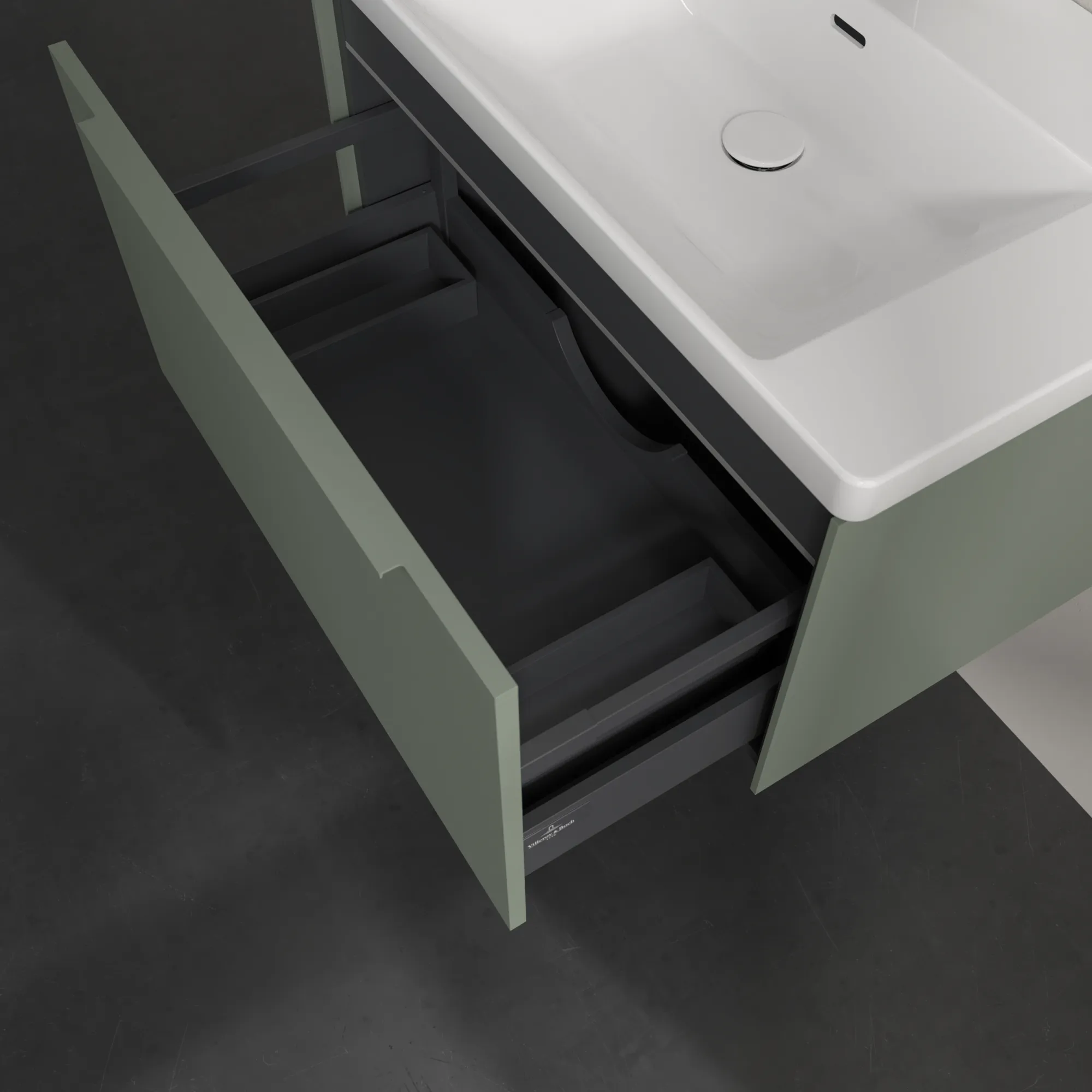 Villeroy & Boch Waschtischunterschrank „Subway 3.0“ für Schrankwaschtisch 772 × 429 × 478 mm Soft Green, für Becken mittig Villeroy & Boch Waschtischunterschrank „Subway 3.0“ für Schrankwaschtisch 772 × 429 × 478 mm Soft Green, für Becken mittig