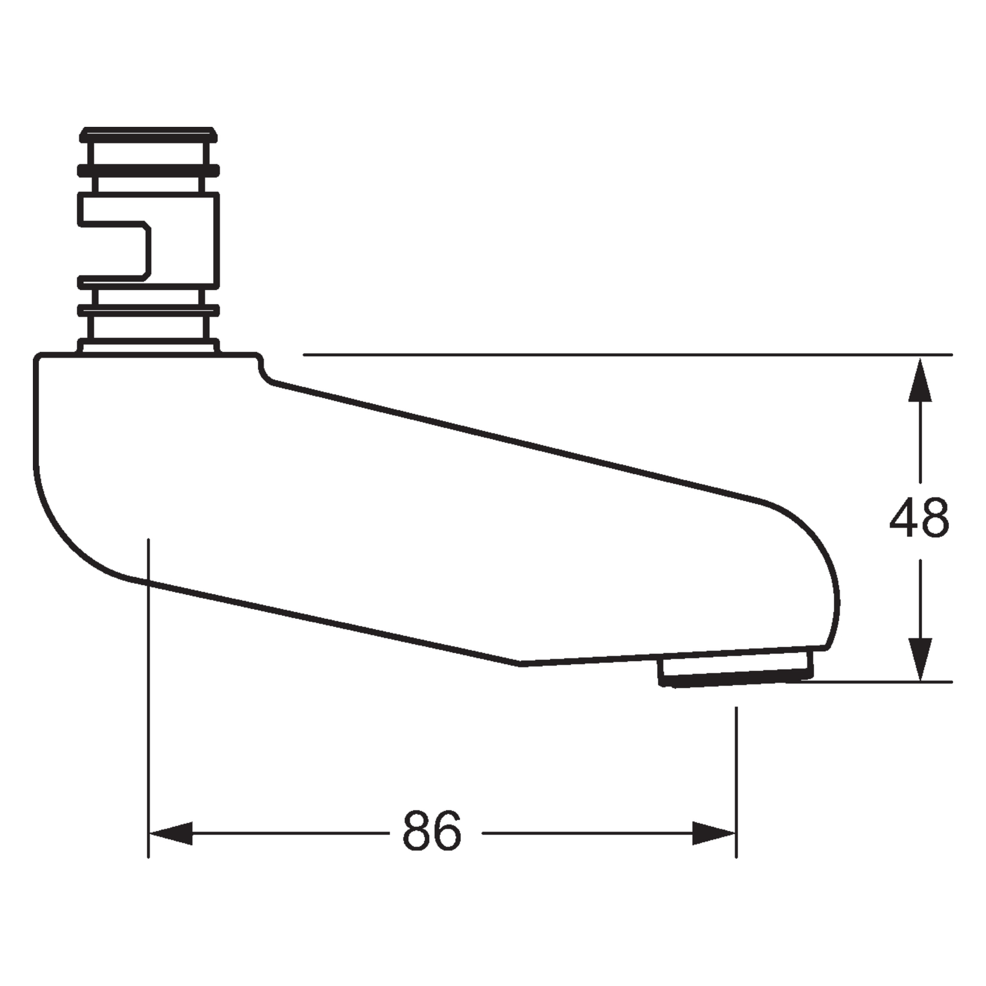 HA Auslauf HANSA 0268 L=86 Ausladung 86 mm Chrom