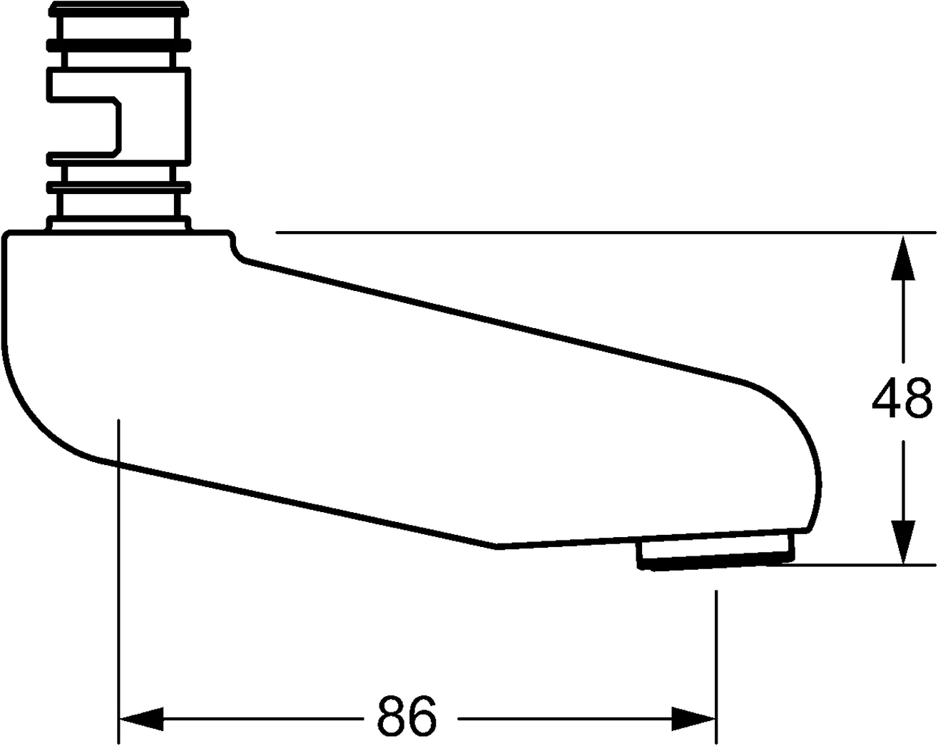 Hansa Auslauf Hansa 0268 L=86 Ausladung 86 mm Chrom