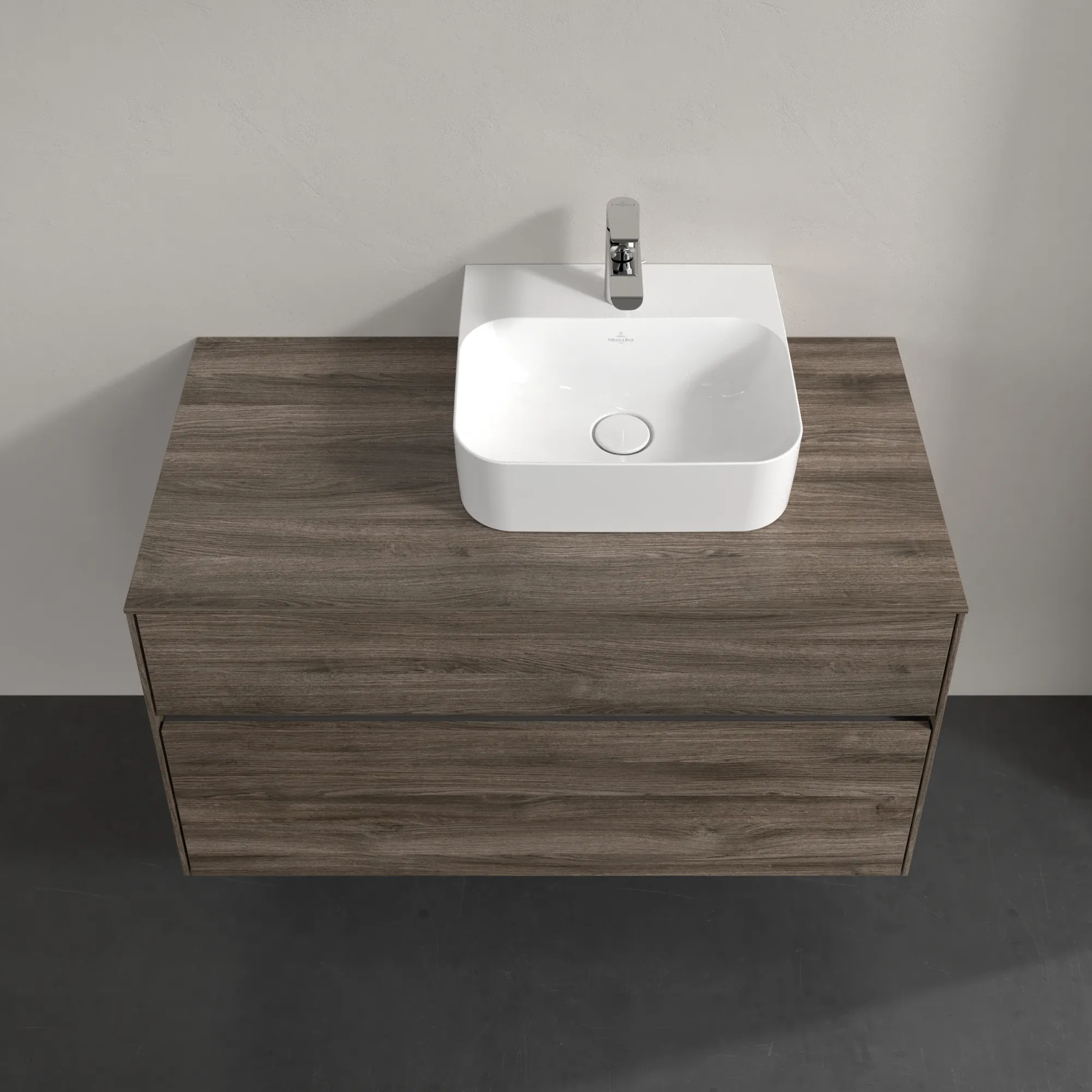 Villeroy & Boch Waschtischunterschrank „Collaro“ 1000 × 548 × 500 mm Stone Oak, ohne Beleuchtung, für Becken rechts