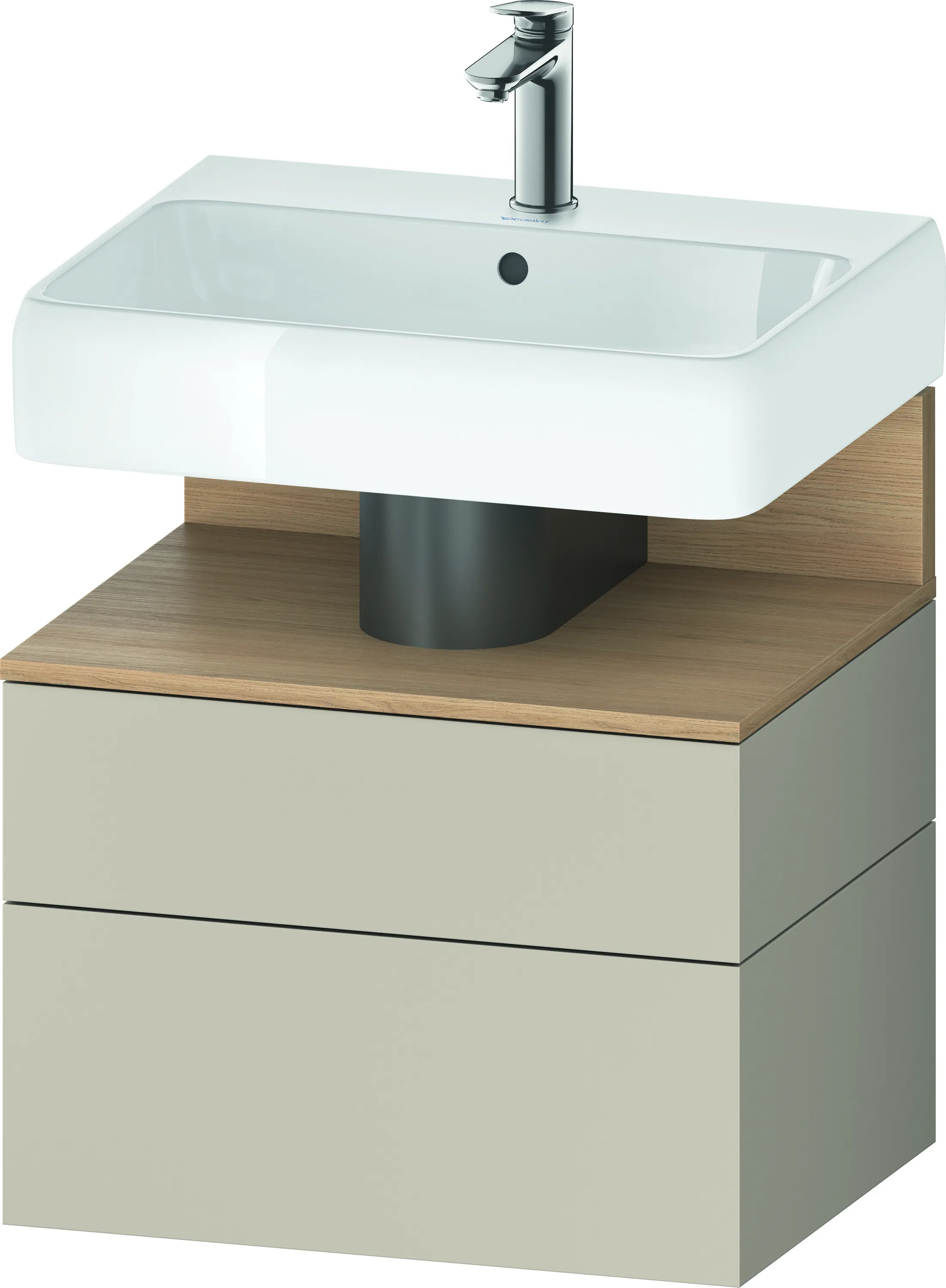 Duravit Waschtischunterschrank wandhängend „Qatego“ 59 × 59 × 47 cm, mit Beleuchtung