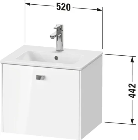 Duravit Waschtischunterschrank wandhängend „Brioso“ 52 × 44,2 × 41,9 cm in Eiche Terra