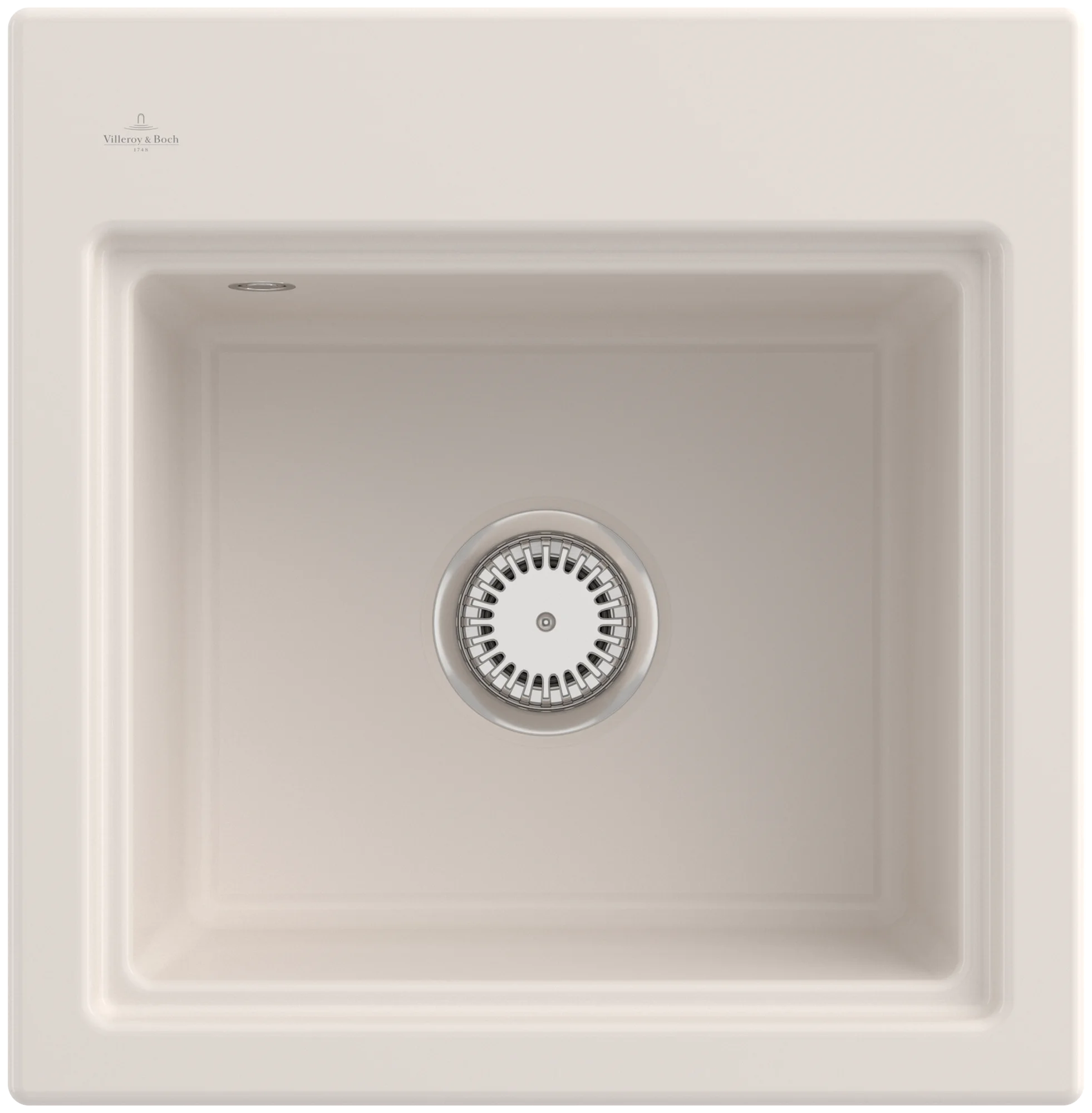 Villeroy & Boch Einbauspüle Subway Style 50 S Crema CeramicPlus 500x510 mm, 220 mm Höhe, Handbetätigung, Edelstahl-Armaturen