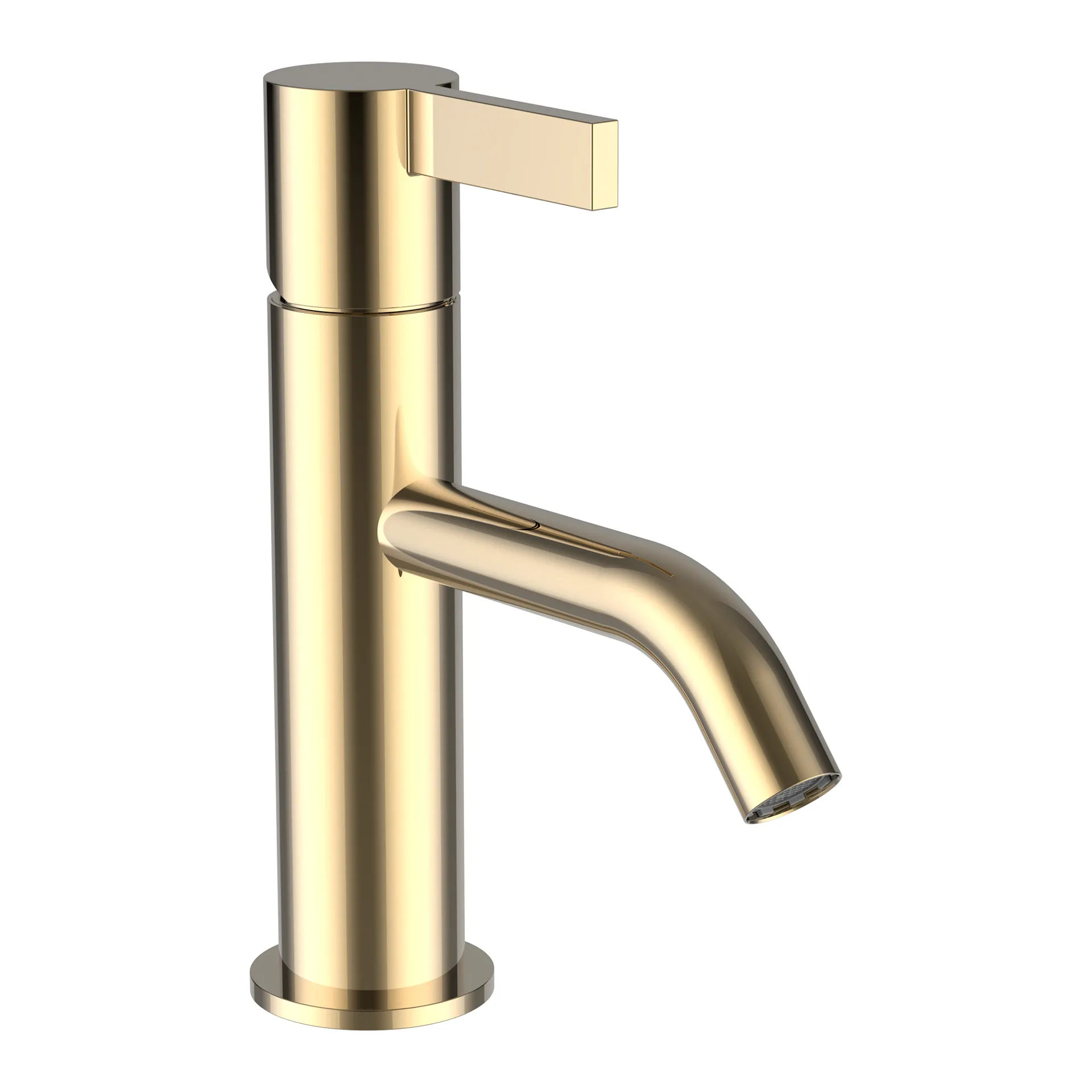 Einhebel-Waschtischmischer Kartell Festauslauf Ausladung 115 mm ohne Ablaufventil PVD Gold Einhebel-Waschtischmischer Kartell Festauslauf Ausladung 115 mm ohne Ablaufventil PVD Gold