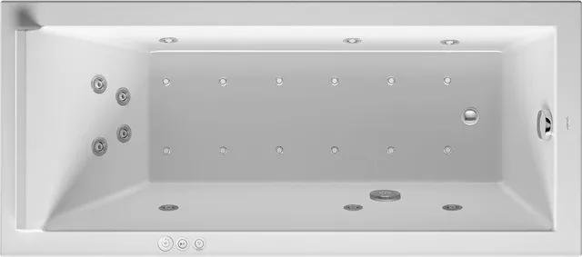 Duravit Whirlwanne „Starck“ rechteck 1700 × 750 mm, Fußablauf mit Combi-System P, in Weiß Duravit Whirlwanne „Starck“ rechteck 1700 × 750 mm, Fußablauf mit Combi-System P, in Weiß