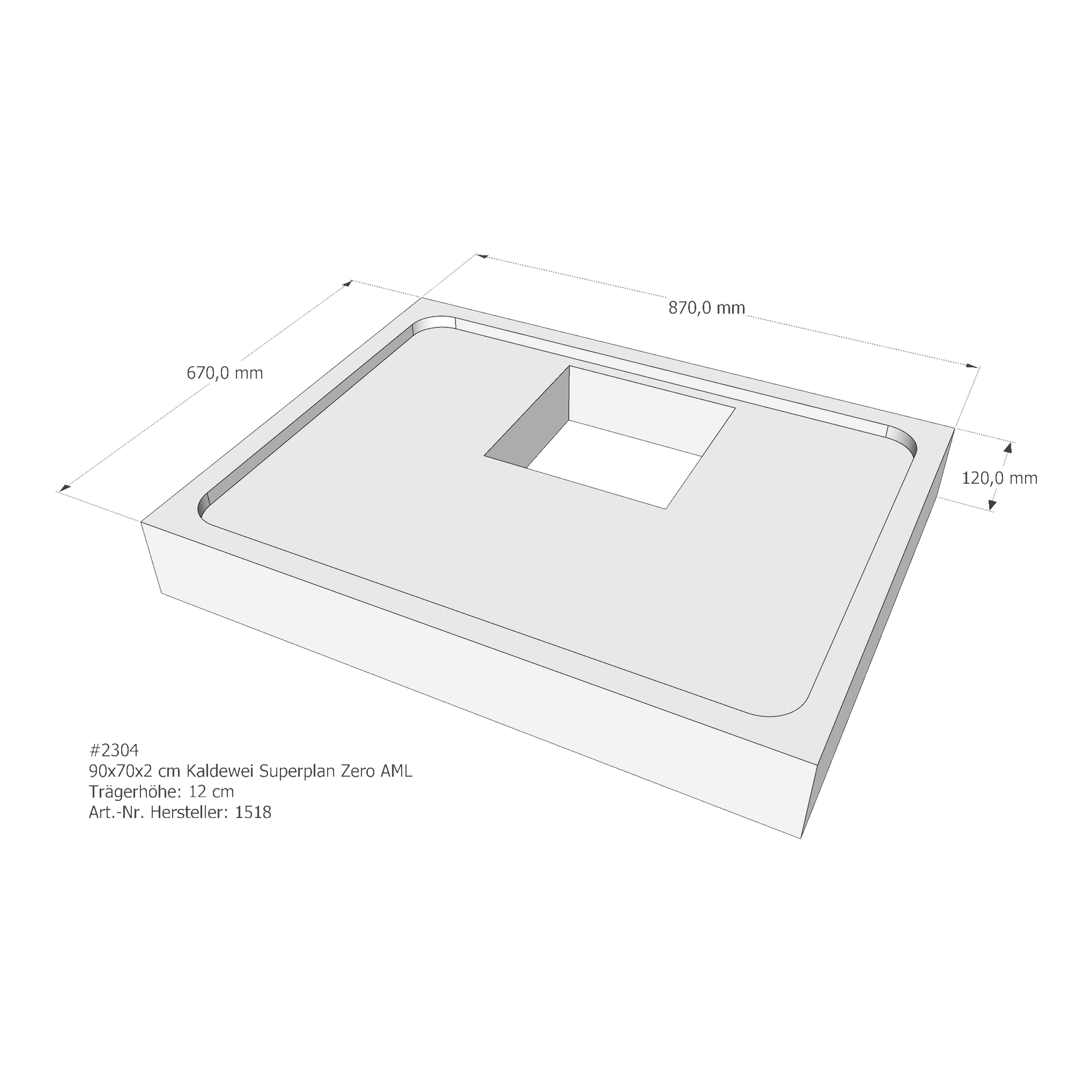 Duschwannenträger für Kaldewei Superplan Zero 90 × 70 × 2 cm Breite: 70 cm / Länge: 90 cm Duschwannenträger für Kaldewei Superplan Zero 90 × 70 × 2 cm Breite: 70 cm / Länge: 90 cm