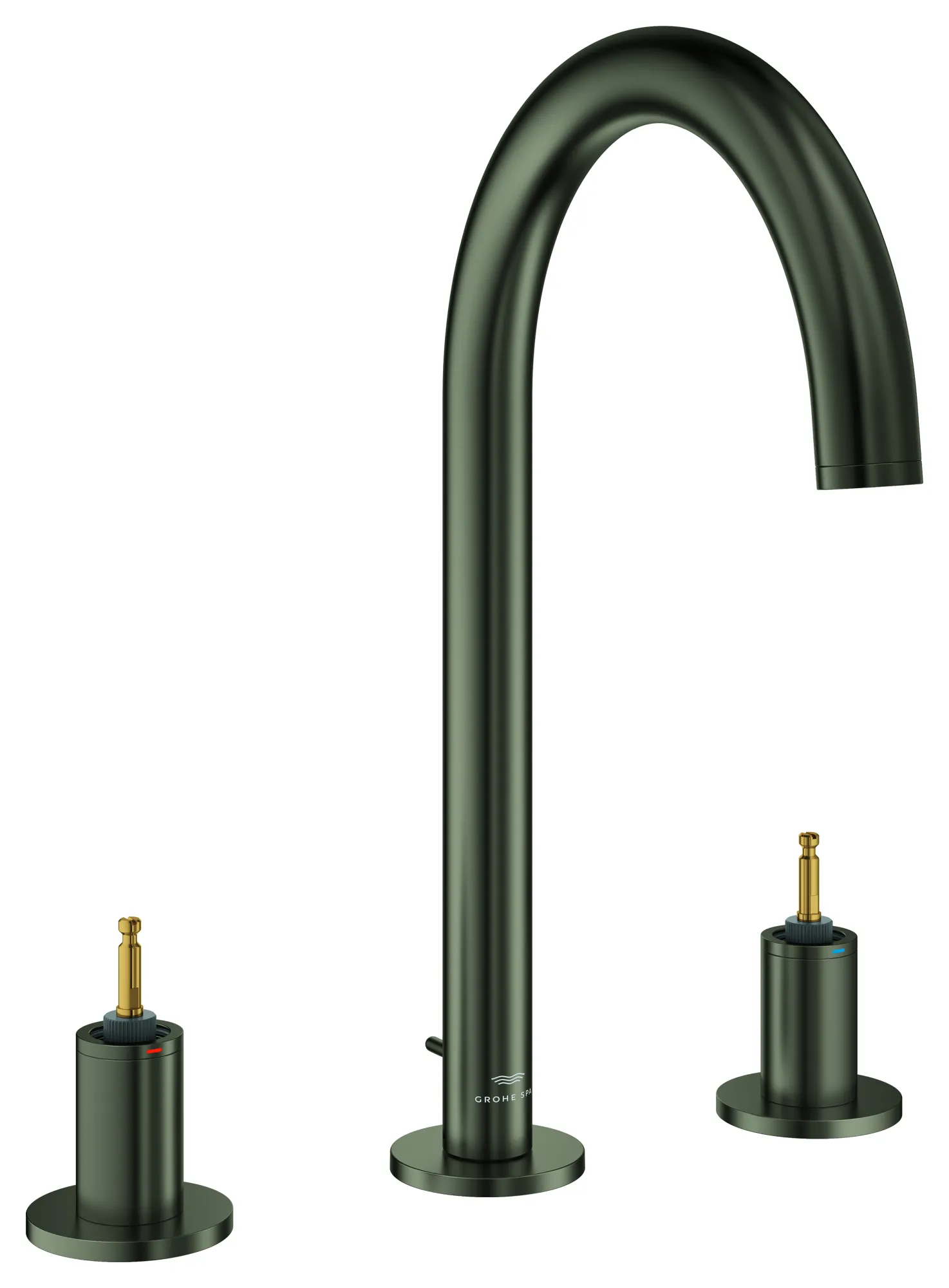 3-Loch-Waschtischbatterie Atrio Private Collection 20593, für Hebelgriffe, Zugstangen-Ablaufgarnitur, chrom