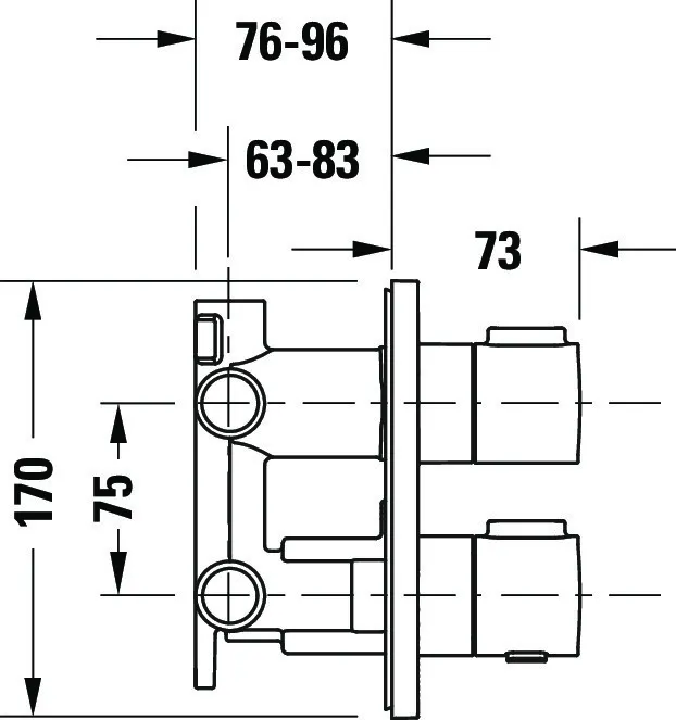 Duravit Zweihand-Unterputz-Armatur „Thermostatarmaturen“ in Chrom Duravit Zweihand-Unterputz-Armatur „Thermostatarmaturen“ in Chrom