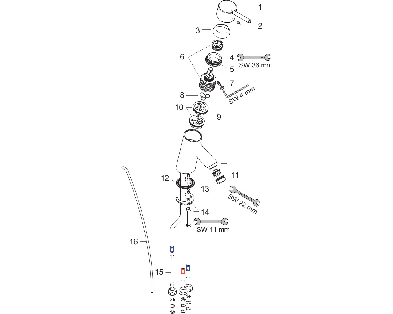 Waschtischmischer Talis S Niederdruck chrom