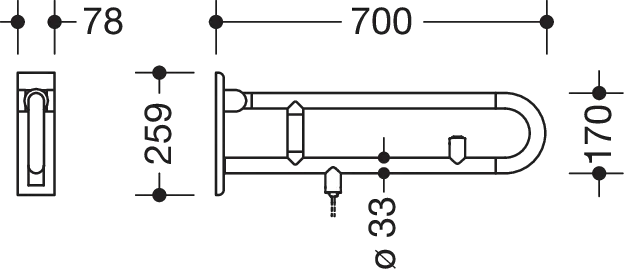 HEWI Stützklappgriff „Serie 801“ HEWI Stützklappgriff „Serie 801“