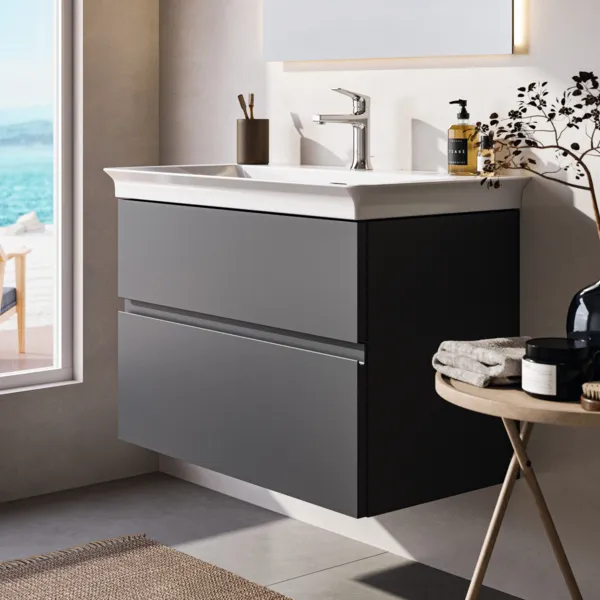 Ideal Standard Waschtischunterschrank „Finesse“ 80 × 54,5 × 44 cm Anthrazit matt lackiert Ideal Standard Waschtischunterschrank „Finesse“ 80 × 54,5 × 44 cm Anthrazit matt lackiert