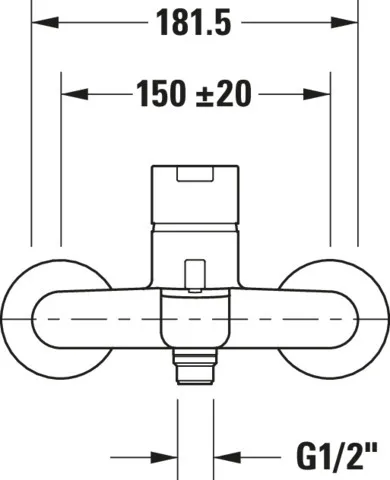 B.2 Einhebel-Wannenmischer Aufputz Ausladung 150 Breite 181,5 mm