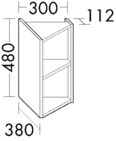 burgbad Hochschrank „Sys30“ 340 × 480 × 420 mm in Weiß Hochglanz