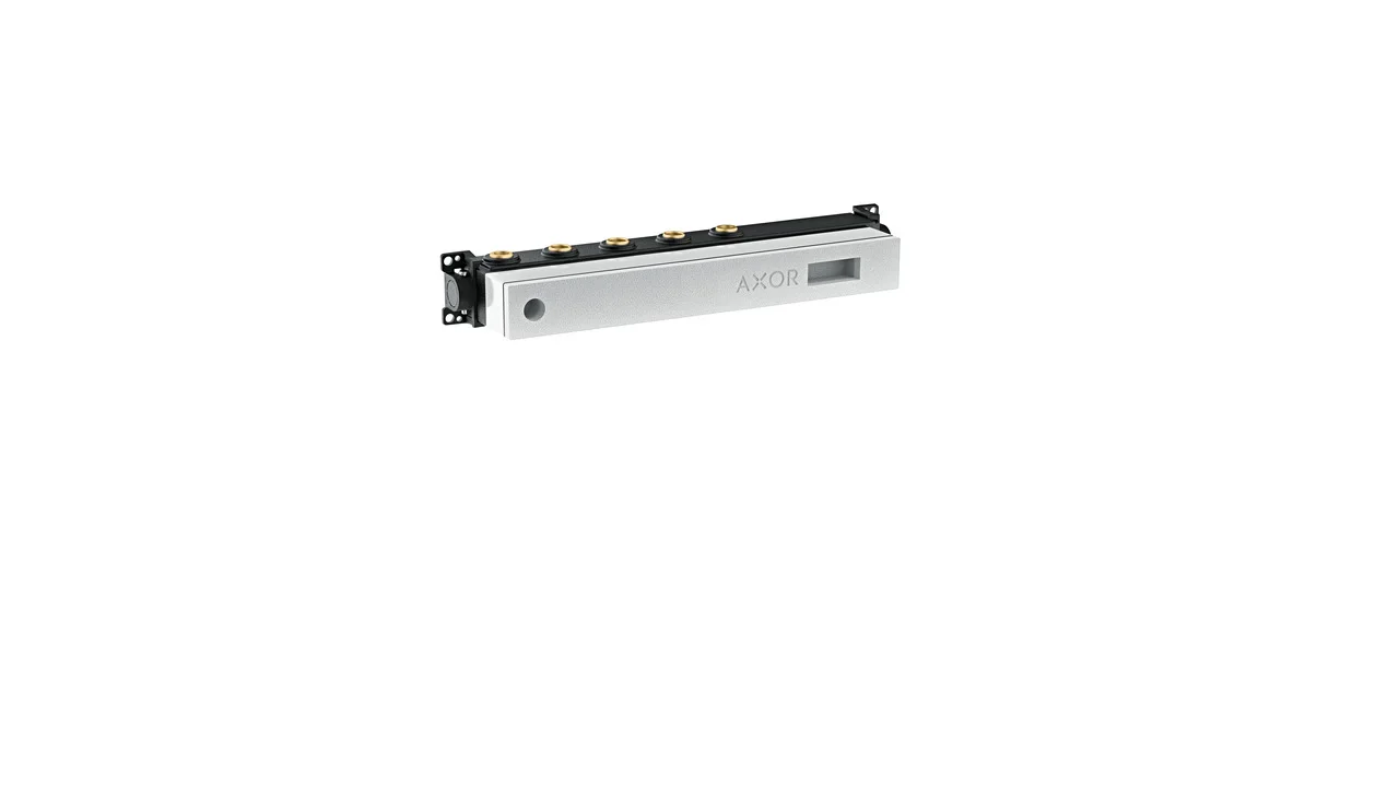 Hansgrohe AXOR Thermostatmodul Select - Grundkörper für 3 Verbraucher, Anschlussgewinde Rp 3/4, Anschlussgröße DN15/DN20, horizontale Montage, schallentkoppelt, Einbautiefe 92–120 mm Hansgrohe AXOR Thermostatmodul Select - Grundkörper für 3 Verbraucher, Anschlussgewinde Rp 3/4, Anschlussgröße DN15/DN20, horizontale Montage, schallentkoppelt, Einbautiefe 92–120 mm
