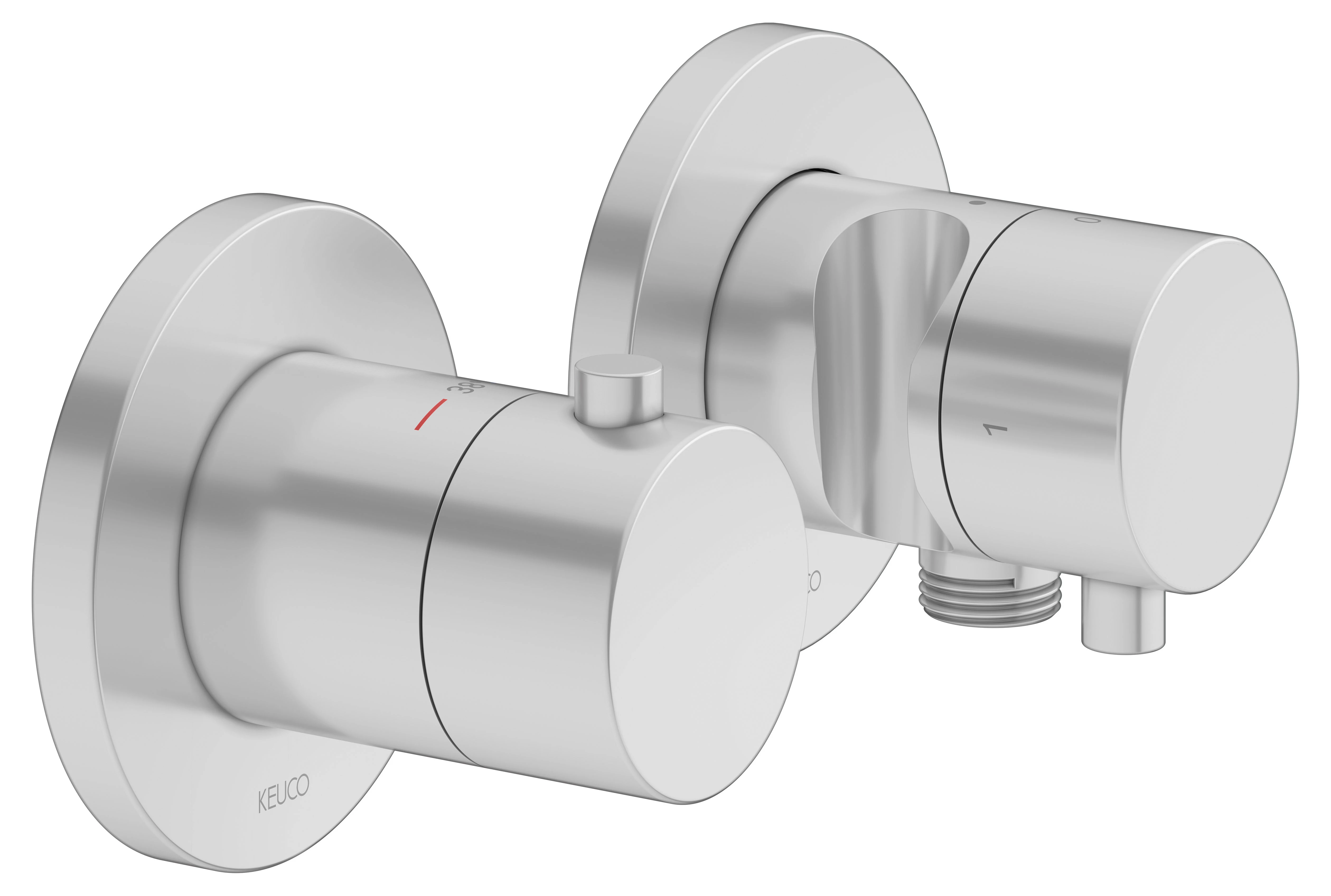 Plan blue 53953171221 Thermostatarmatur Set UP 2-Wege m.Schlauchan./Brauseh. Aluminium-finish